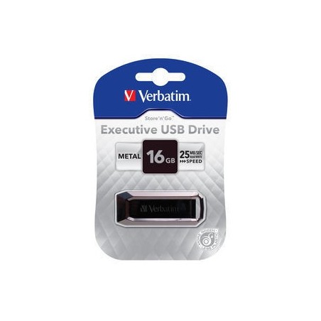 Verbatim Executive USB Drive 16GB lecteur USB flash 16 Go USB Type-A 2.0 Noir, Argent