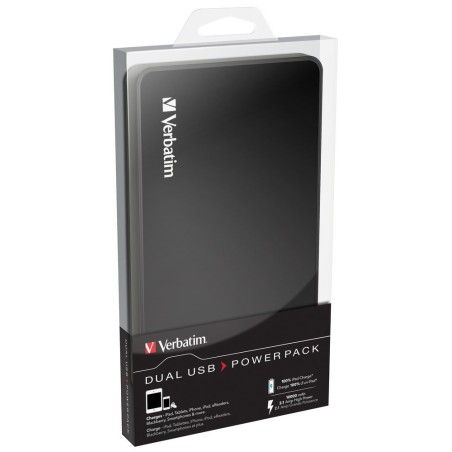 Verbatim Portable Power Pack 10000 mAh Lithium Polymère (LiPo) Noir