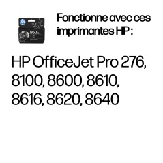 HP 950XL cartouche d'encre noir grande capacité authentique