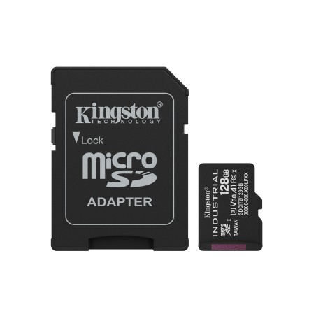 Kingston Technology Carte 128GB microSDXC Industrielle C10 A1 pSLC + adaptateur SD