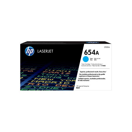 HP 654A toner cyan authentique LaserJet
