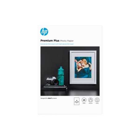 HP Papier photo à finition brillante Premium Plus - 20 feuilles A4 210 x 297 mm