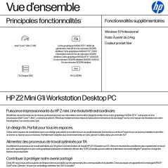 HP Z2 G1i Intel Core Ultra 7 265 16 Go DDR5-SDRAM 1 To SSD Windows 11 Pro Mini PC Station de travail AI Workstation, AI PC Noir