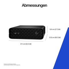 HP Z2 G1i Intel Core Ultra 7 265 16 Go DDR5-SDRAM 1 To SSD Windows 11 Pro Mini PC Station de travail AI Workstation, AI PC Noir