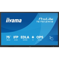 iiyama TE7512MIS-B4AG Écran d'affichage dynamique En forme de kiosk 190,5 cm (75") LCD Wifi 400 cd/m² 4K Ultra HD Noir Écran