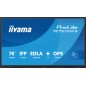 iiyama TE7512MIS-B4AG Écran d'affichage dynamique En forme de kiosk 190,5 cm (75") LCD Wifi 400 cd/m² 4K Ultra HD Noir Écran