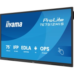 iiyama TE7512MIS-B4AG Écran d'affichage dynamique En forme de kiosk 190,5 cm (75") LCD Wifi 400 cd m² 4K Ultra HD Noir Écran