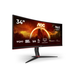 AOC G2 CU34G2XP écran plat de PC 86,4 cm (34") 3440 x 1440 pixels UltraWide Quad HD LED Noir, Rouge