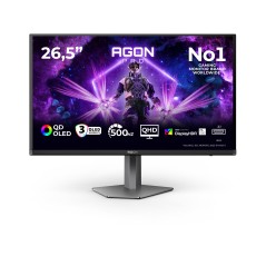 AOC AGON PRO AG276QKD2 écran plat de PC 67,3 cm (26.5") 2560 x 1440 pixels Quad HD QD-OLED Noir, Gris