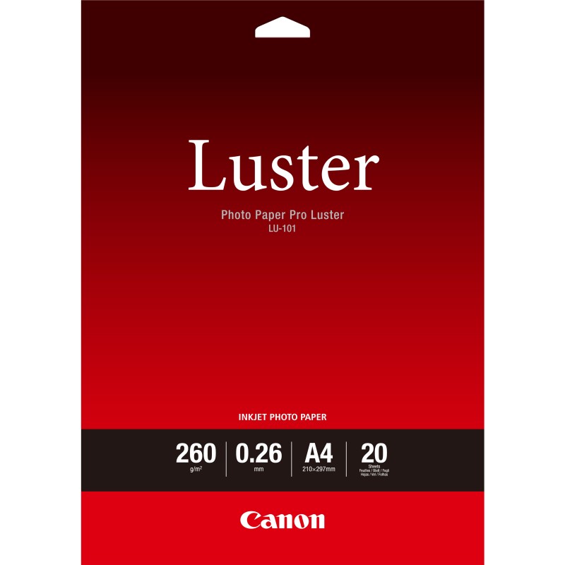 Canon Papier Photo Professionnel Lustré LU-101 A4 - 20 feuilles Canon Papier Photo Professionnel Lustré LU-101 A4 - 20 feuilles