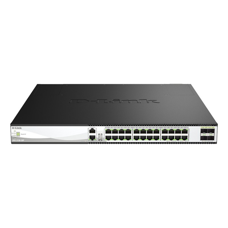 D-Link DXS-3130-28P Géré L3 10G Ethernet (100/1000/10000) Connexion Ethernet, supportant l'alimentation via ce port (PoE) Noir,