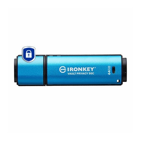 Kingston Technology IronKey 64Go USB-C Vault Privacy 50C chiffrée AES-256, FIPS 197