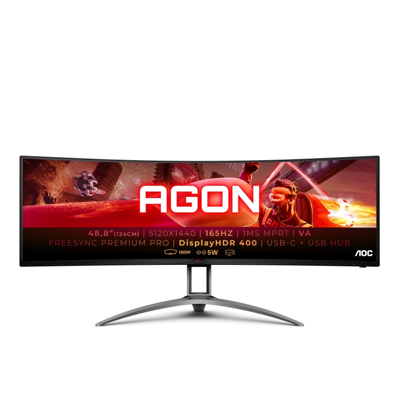 AOC B2 AG493UCX2 écran plat de PC 124 cm (48.8") 5120 x 1440 pixels Quad HD LED Noir AOC B2 AG493UCX2 écran plat de PC 124 cm (48.8") 5120 x 1440 pixels Quad HD LED Noir