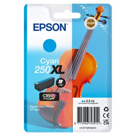 Epson 250XL Violin Claria Photo HD cartouche d'encre 1 pièce(s) Original Rendement élevé (XL) Cyan