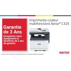 Xerox C325 copie impression numérisation télécopie recto verso sans fil A4, 33 ppm, PS3 PCL5e 6, 2 magasins, 251 feuilles