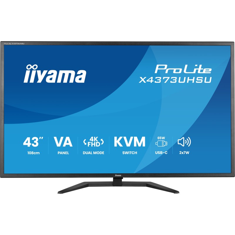 iiyama ProLite X4373UHSU-B2 écran plat de PC 108 cm (42.5") 3840 x 2160 pixels 4K Ultra HD LED Noir iiyama ProLite X4373UHSU-B2 écran plat de PC 108 cm (42.5") 3840 x 2160 pixels 4K Ultra HD LED Noir