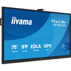 iiyama TE7513A-B1AG Écran d'affichage dynamique Écran plat interactif 190,5 cm (75") Wifi 500 cd m² 4K Ultra HD Noir Écran