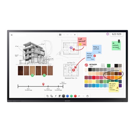 Sharp PN-LA652 Écran plat interactif 165,1 cm (65") LCD 450 cd m² 4K Ultra HD Noir Écran tactile