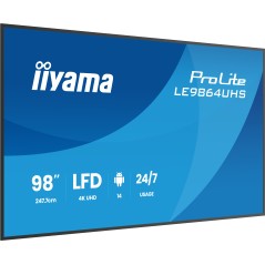 iiyama LE9864UHS-B1AG Écran d'affichage dynamique Écran plat de signalisation numérique 2,49 m (98") Wifi 500 cd m² 4K Ultra HD