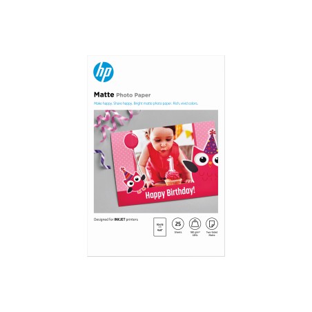HP Papier photo mat, 180 g m2, 10 x 15 cm (101 x 152 mm), 25 feuilles