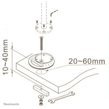 Neomounts FPMA-D9GROMMET Support de bureau à œillet