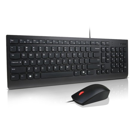 Lenovo KB MICE_BO Essencial WR KBMS GB A1 clavier Souris incluse Universel USB Anglais britannique Noir