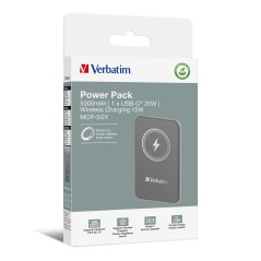 Verbatim Charge 'n' Go Lithium Polymère (LiPo) 5000 mAh Recharge sans fil Gris
