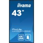 iiyama LH4365UHSB-B1 Écran d'affichage dynamique En forme de kiosk 108 cm (42.5") LED Wifi 800 cd/m² 4K Ultra HD Noir Intégré