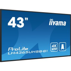 iiyama LH4365UHSB-B1 Écran d'affichage dynamique En forme de kiosk 108 cm (42.5") LED Wifi 800 cd m² 4K Ultra HD Noir Intégré