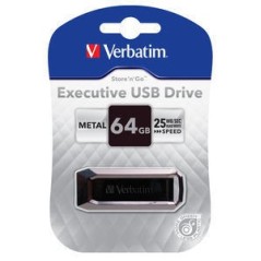 Verbatim Executive USB Drive 64GB lecteur USB flash 64 Go USB Type-A 2.0 Noir, Argent