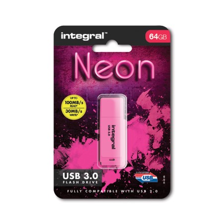 Integral INFD64GBNEONPK3.0 lecteur USB flash 64 Go 3.2 Gen 1 (3.1 Gen 1)