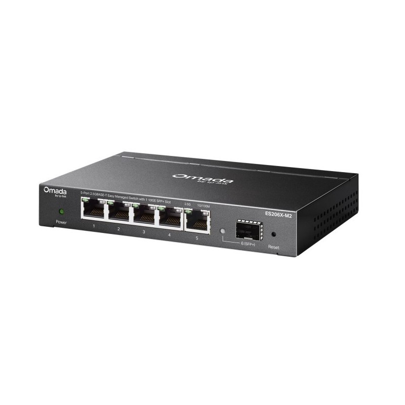 TP-Link Omada ES206X-M2 commutateur réseau Géré L2 2.5G Ethernet (100/1000/2500) Montage sur le bureau ou sur le mur Noir TP-Link Omada ES206X-M2 commutateur réseau Géré L2 2.5G Ethernet (100/1000/2500) Montage sur le bureau ou sur le mur Noir