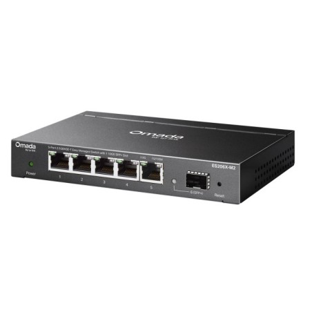 TP-Link Omada ES206X-M2 commutateur réseau Géré L2 2.5G Ethernet (100 1000 2500) Montage sur le bureau ou sur le mur Noir