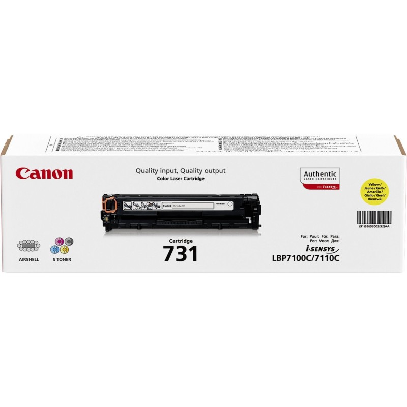 Canon 731 Cartouche de toner 1 pièce(s) Original Jaune Canon 731 Cartouche de toner 1 pièce(s) Original Jaune