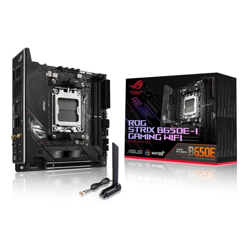 ASUS ROG STRIX B650E-I GAMING WIFI AMD B650 Emplacement AM5 mini ITX ASUS ROG STRIX B650E-I GAMING WIFI AMD B650 Emplacement AM5 mini ITX