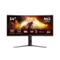 AOC G4 34'' CU34G4CA écran plat de PC 86,4 cm (34") 3440 x 1440 pixels Noir, Rouge