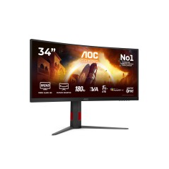 AOC G4 34'' CU34G4CA écran plat de PC 86,4 cm (34") 3440 x 1440 pixels Noir, Rouge