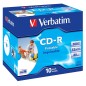 Verbatim CD-R AZO Wide Inkjet Printable 700 Mo 52x 10 pièce(s) Verbatim CD-R AZO Wide Inkjet Printable 700 Mo 52x 10 pièce(s)