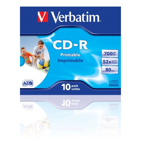 Verbatim CD-R AZO Wide Inkjet Printable 700 Mo 52x 10 pièce(s)