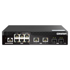 QNAP QSW-M2106R-2S2T commutateur réseau Géré L2 10G Ethernet (100 1000 10000) 1U Noir