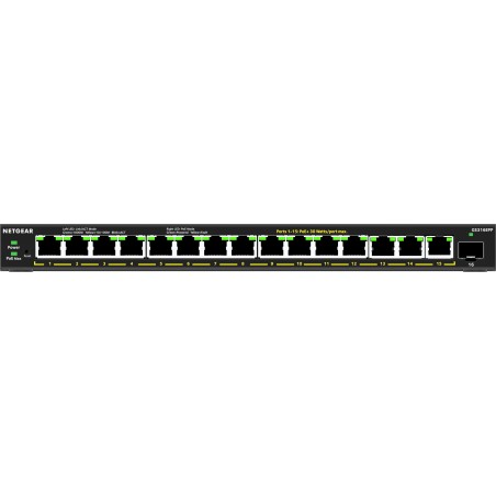 NETGEAR GS316EPP Géré Gigabit Ethernet (10 100 1000) Connexion Ethernet, supportant l'alimentation via ce port (PoE) Noir