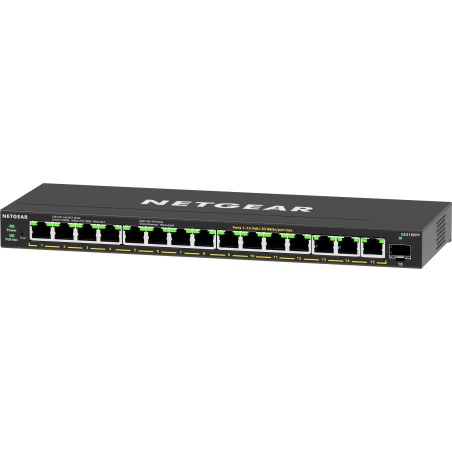 NETGEAR GS316EPP Géré Gigabit Ethernet (10/100/1000) Connexion Ethernet, supportant l'alimentation via ce port (PoE) Noir