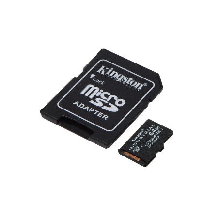 Kingston Technology Carte 64GB microSDXC Industrielle C10 A1 pSLC + adaptateur SD