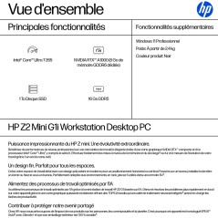 HP Z2 G1i Intel Core Ultra 7 265 16 Go DDR5-SDRAM 1 To SSD NVIDIA RTX A1000 Windows 11 Pro Mini PC Station de travail AI