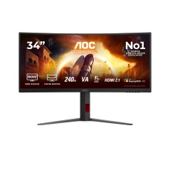AOC G4 CU34G4Z écran plat de PC 86,4 cm (34") 3440 x 1440 pixels Wide Quad HD LED Noir, Rouge