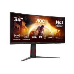 AOC G4 CU34G4Z écran plat de PC 86,4 cm (34") 3440 x 1440 pixels Wide Quad HD LED Noir, Rouge