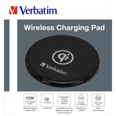 Verbatim 49550 chargeur d'appareils mobiles Téléphone portable Noir USB Recharge sans fil Charge rapide Intérieure