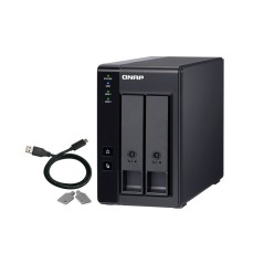 QNAP TR-002 Boîtier de disques de stockage Boîtier disque dur SSD Noir 2.5 3.5"