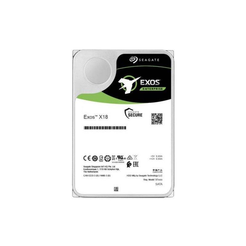 Seagate Exos X18 disque dur 10 To 7200 tr/min 256 Mo 3.5" Série ATA III Seagate Exos X18 disque dur 10 To 7200 tr/min 256 Mo 3.5" Série ATA III