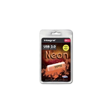 Integral INFD128GBNEONOR3.0 lecteur USB flash 128 Go USB Type-A 3.2 Gen 1 (3.1 Gen 1) Orange